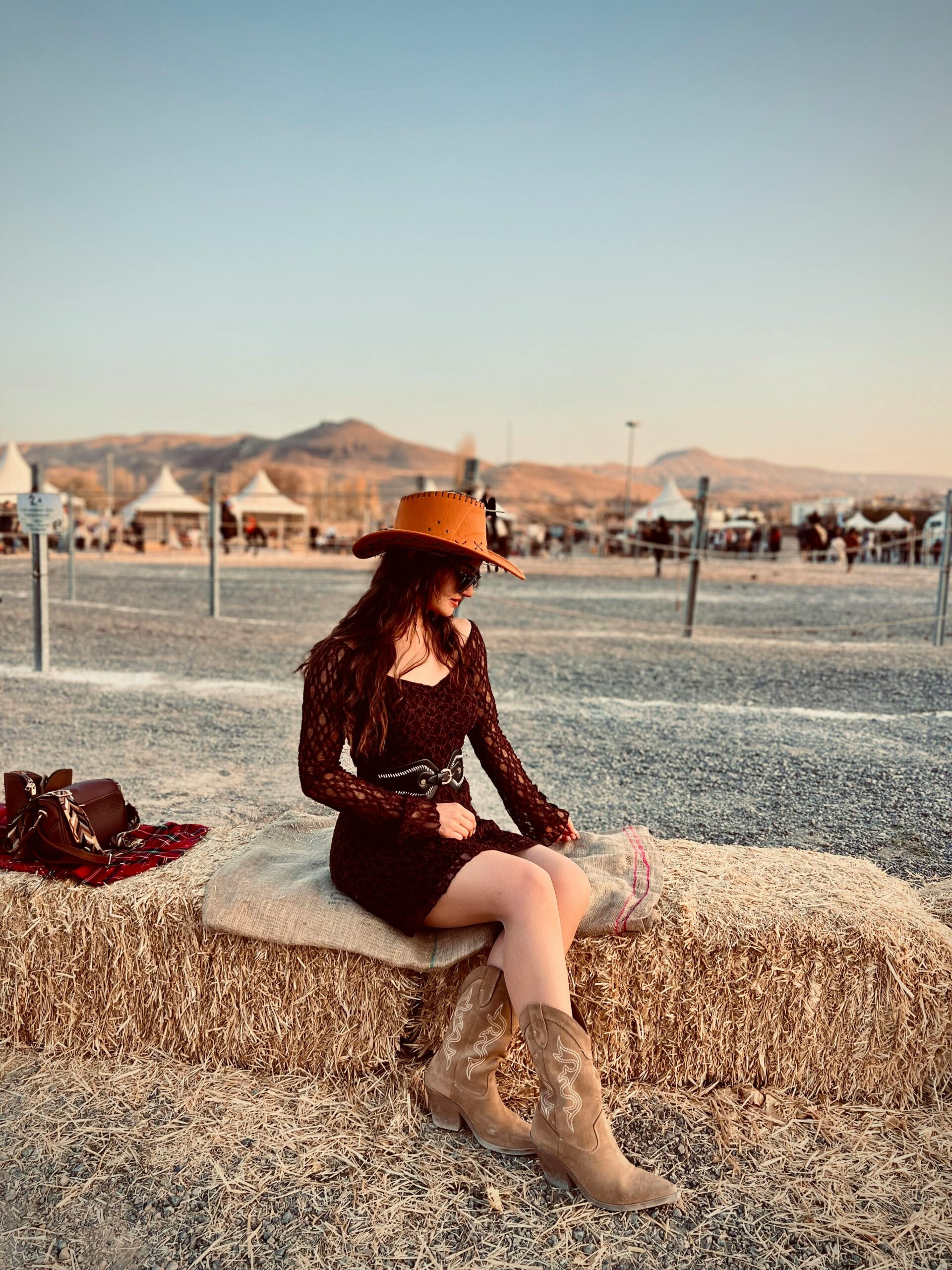 women in western style dress country fashion outfit