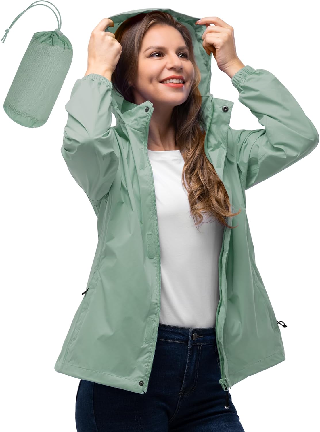 33000ft Women Rain Jacket Waterproof Lightweight Packable