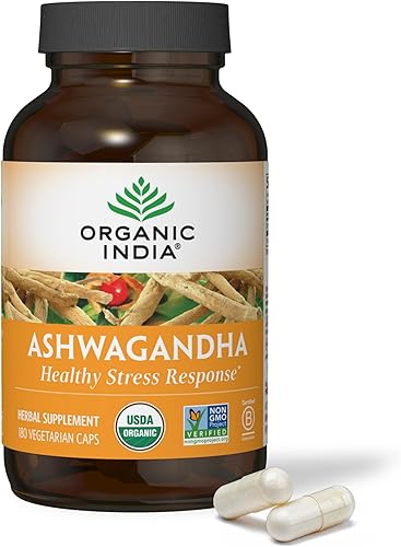 ORGANIC INDIA Ashwagandha Capsules - Organic Ashwagandha Supplement - 
