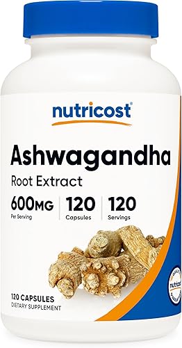 Nutricost Ashwagandha Herbal Supplement 600mg, 120 Capsules - Vegetari