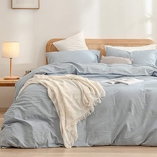 BESTOUCH Washed Cotton Duvet Cover Set