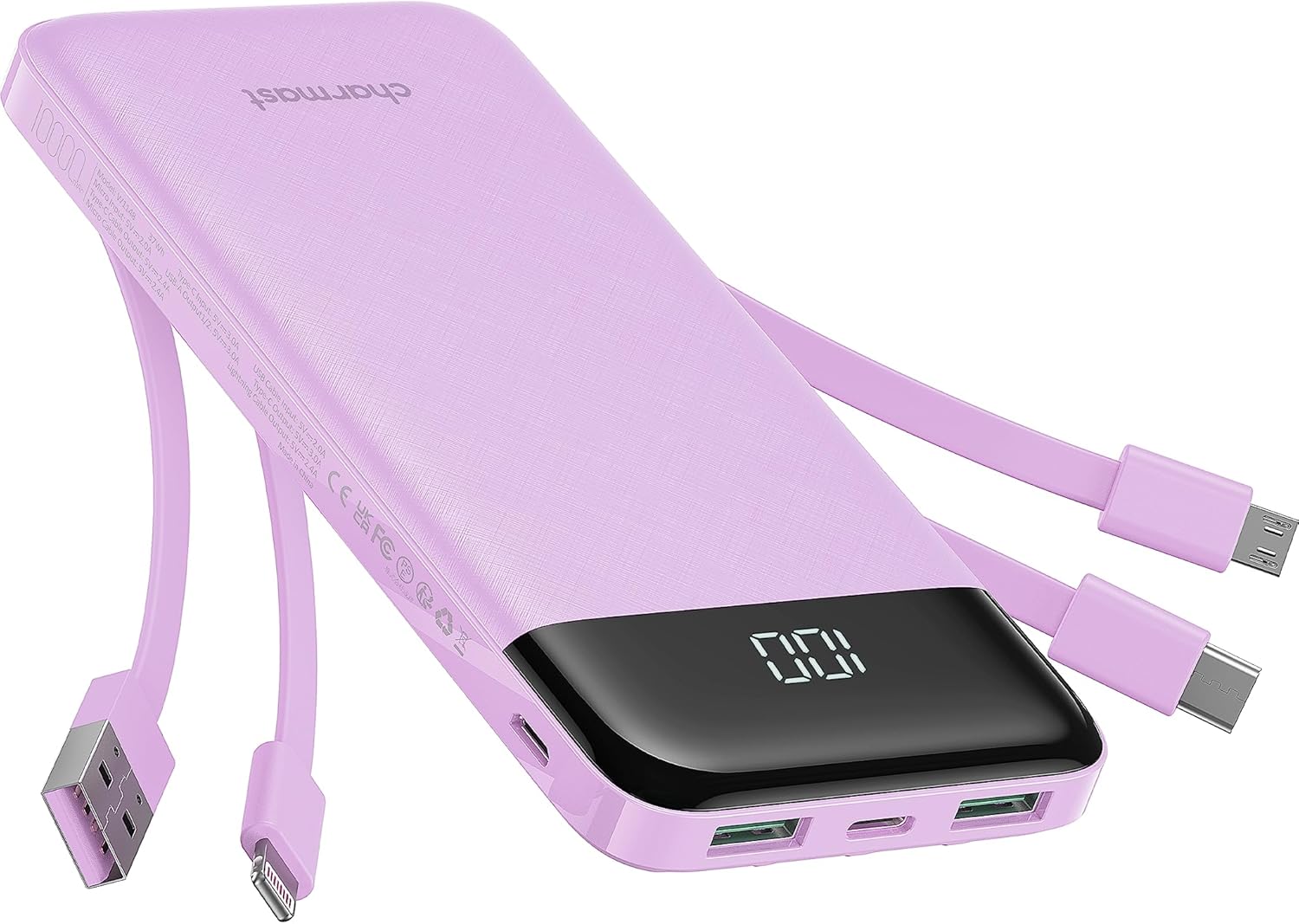 charmast Portable Charger with Built-In Cables