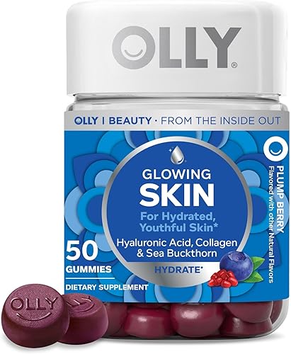 OLLY Glowing Skin Gummy, Hydrated & Youthful Skin,* Hyaluronic Aci