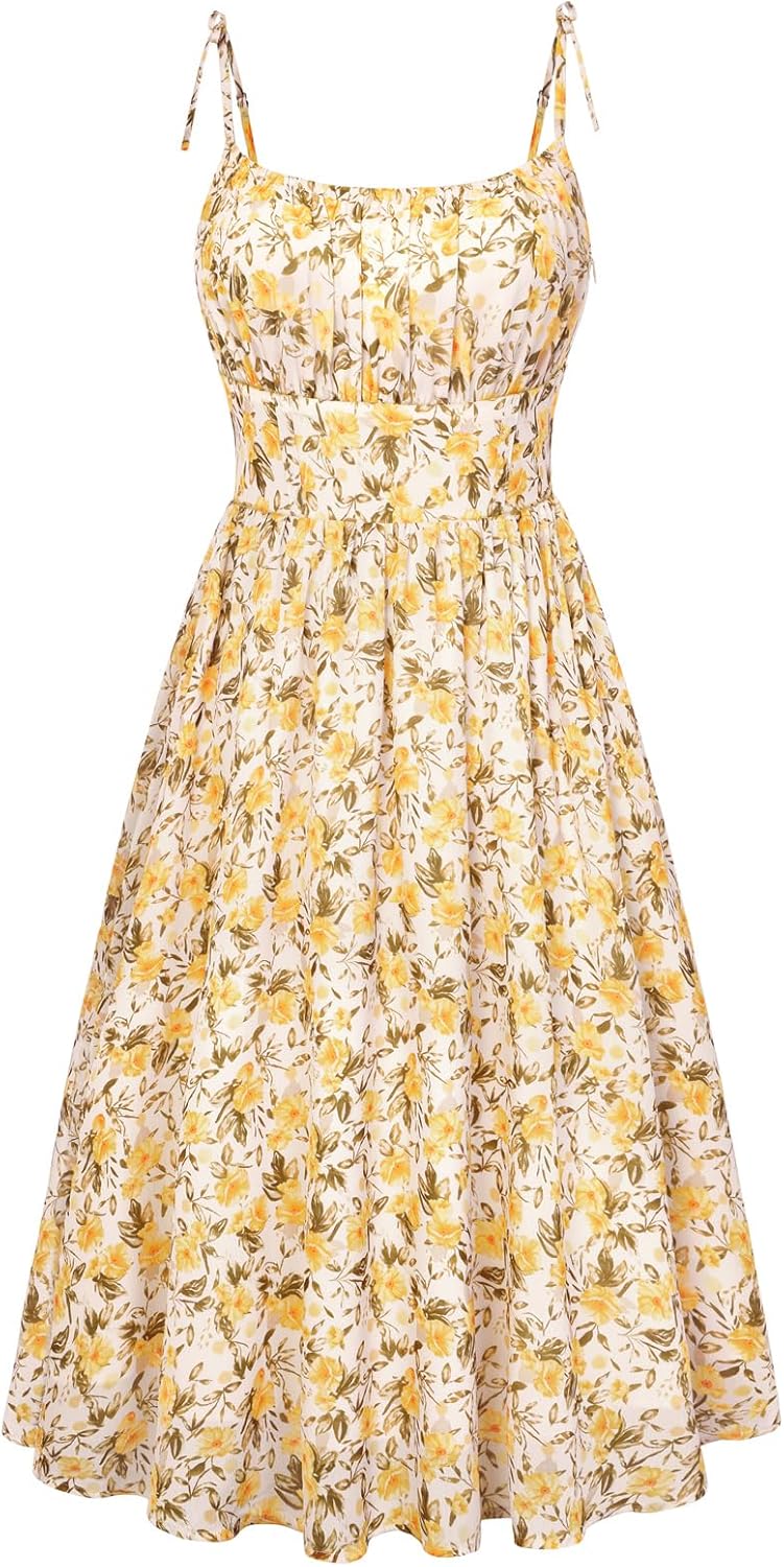 Belle Poque Spaghetti Strap Floral Midi Sundress