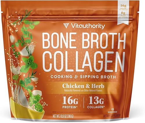Vitauthority Bone Broth Collagen Delicious Chicken Noodle Flavored - P
