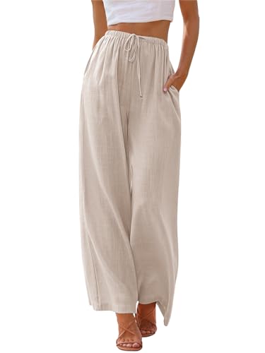 The Best Linen Pants for Women (Breezy, Flattering & Worth Every Penny) LILLUSORY Flowy Linen Beach Palazzo Pants
