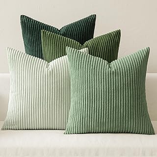 MIULEE Boho Sage Green Throw Pillow Covers (Set of 2)