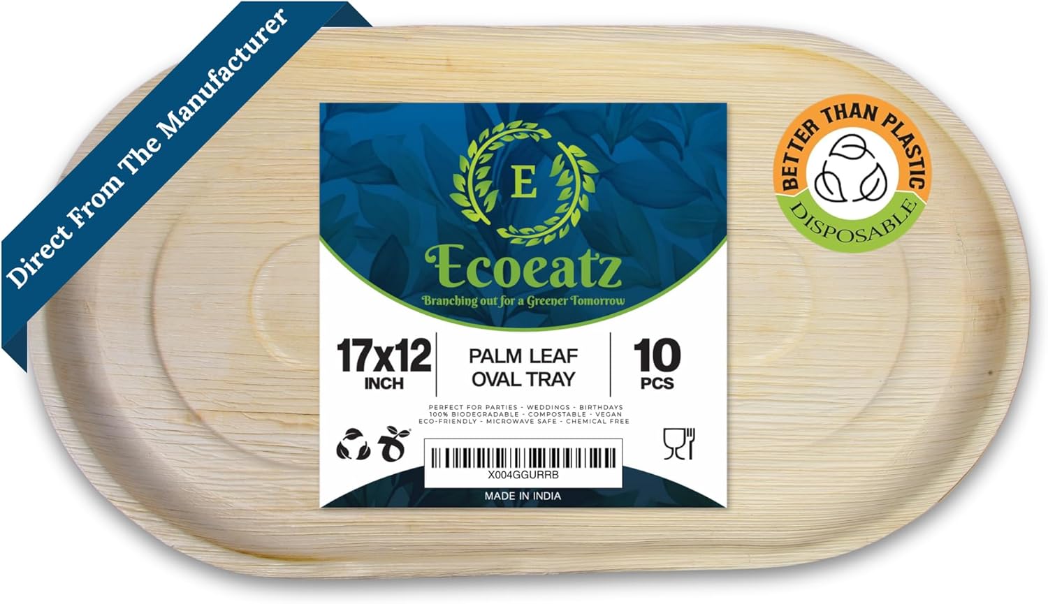 Oval Bamboo Serving Platters — Set of 10