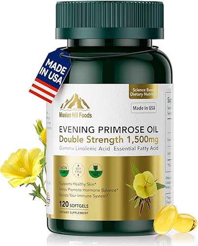 1500mg Evening Primrose Oil Capsules for Women | 240mg High GLA (16%) 