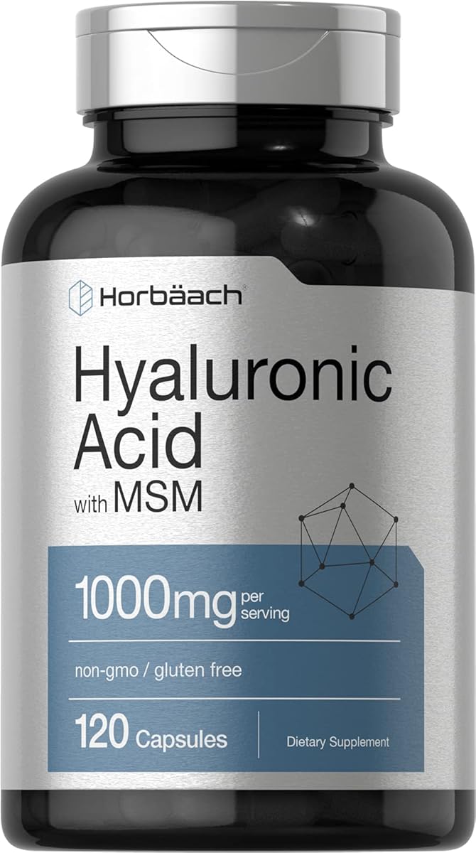 Horbäach Hyaluronic Acid with MSM 1000mg, 120 Capsules