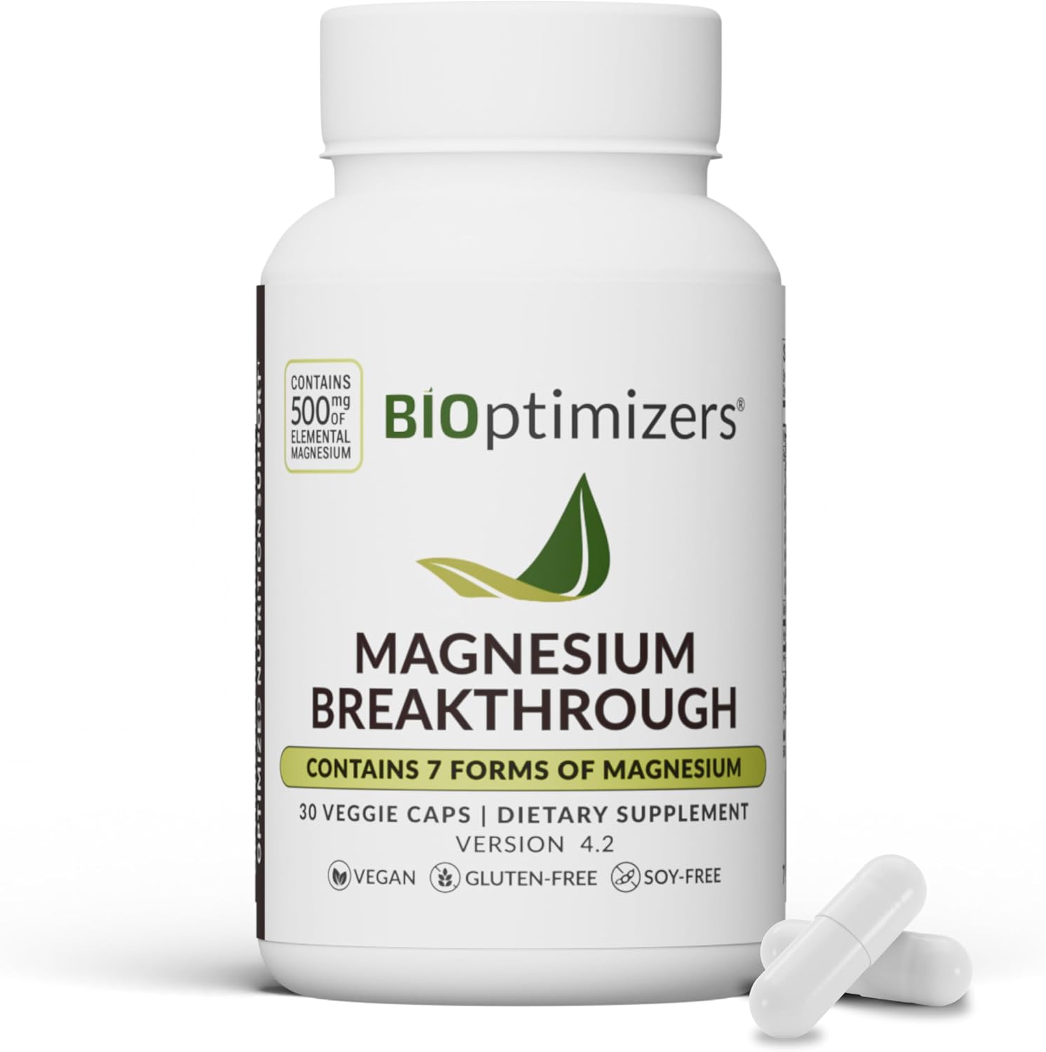 BIOptimizers Magnesium Breakthrough Supplement with 500mg - 7 Forms of