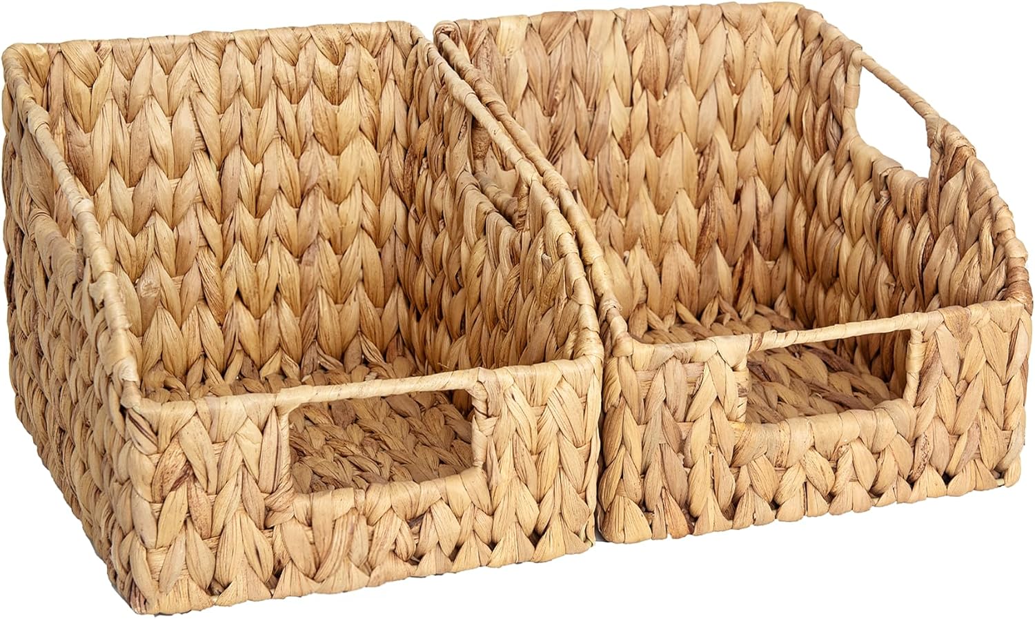 StorageWorks Pantry Baskets for Organizing, Wicker Basket with Built-i