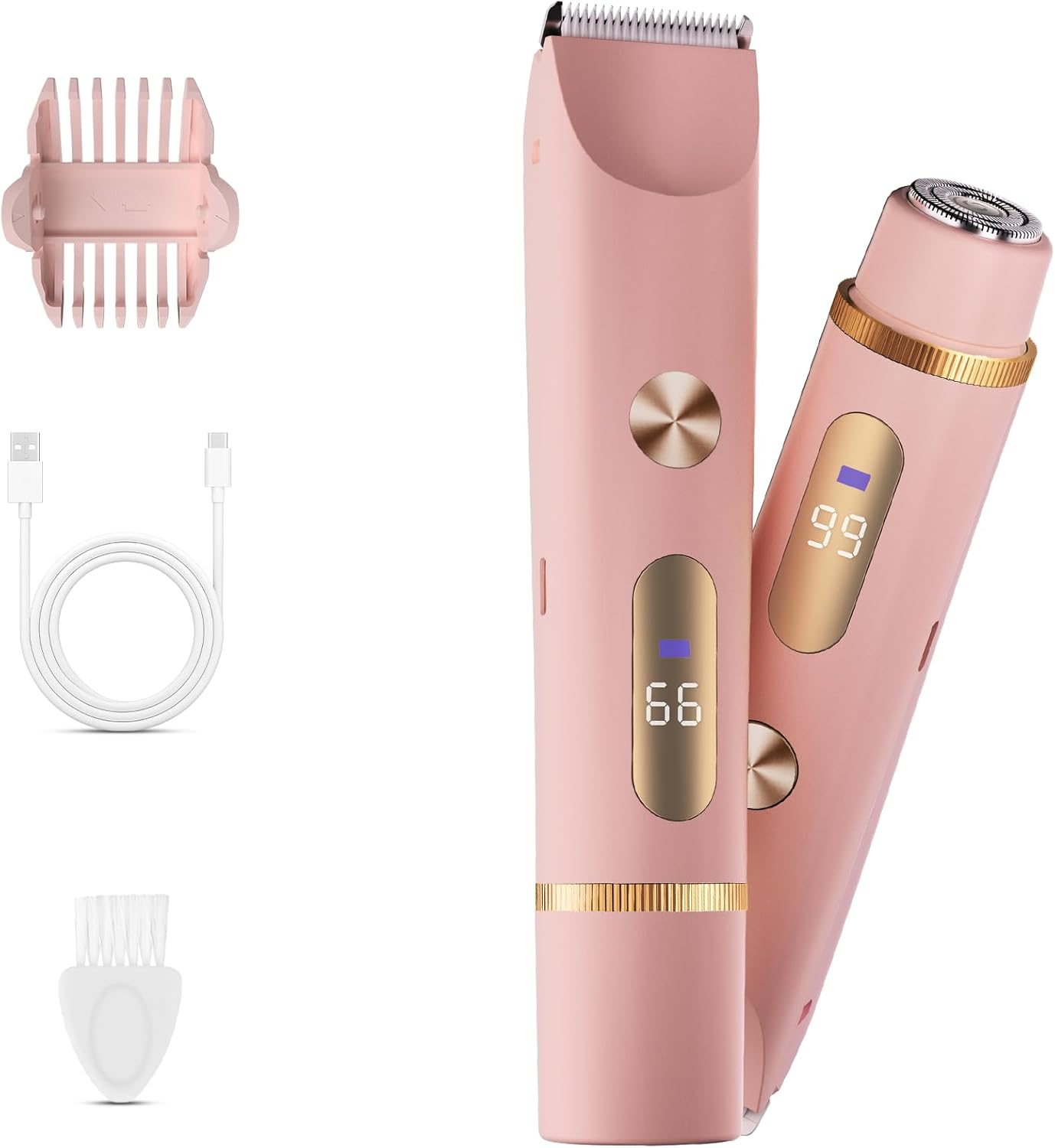 Bikini Trimmer for Women, 2 in 1 Electric Shaver for Women, Rechargeab