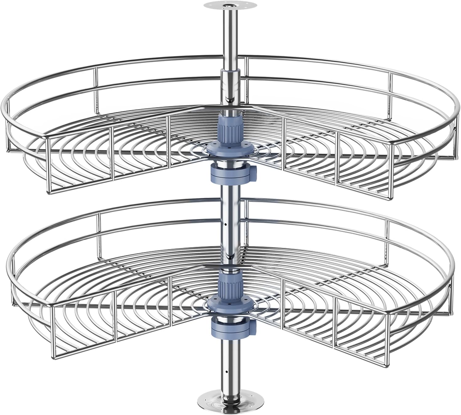 28" Corner Cabinet Lazy Susan Turntable, 270° Adjustable Height Ch