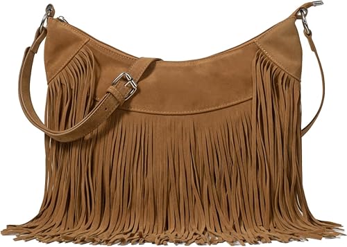 Sunwel Fashion Women Fringe Hobo Bag Western Purse Shoulder Bag Vegan 