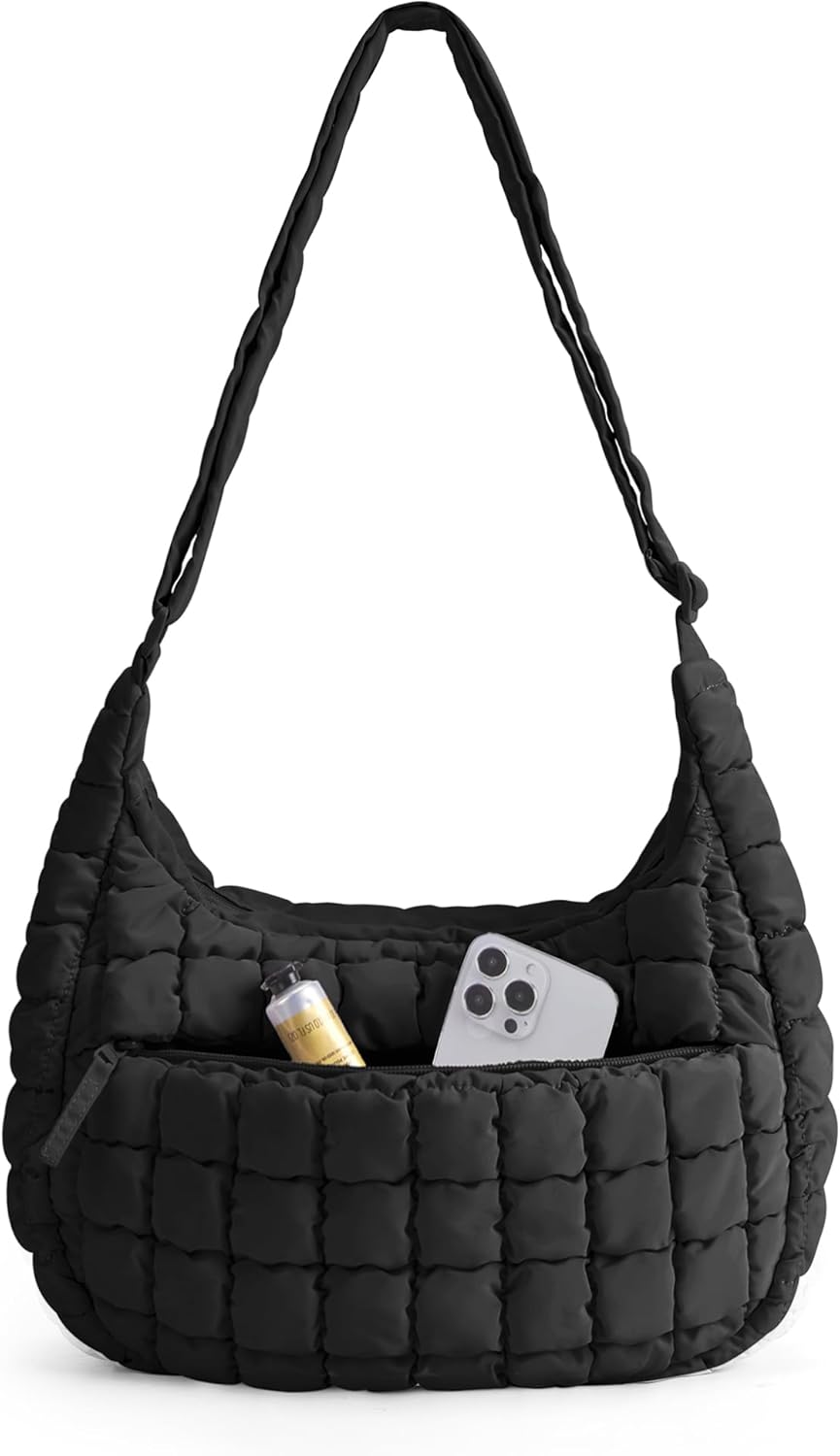 BAGSMART Quilted Puffer Crossbody Hobo Bag for Women