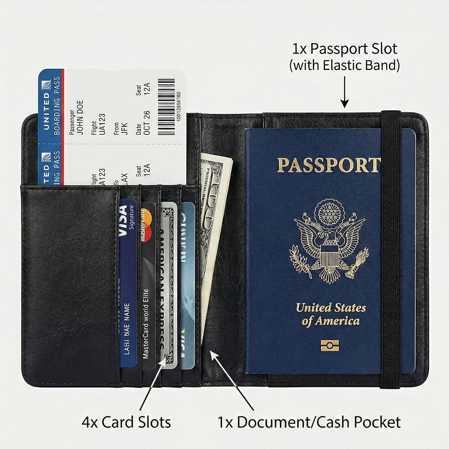 RFID Passport Cover in Dark Blue