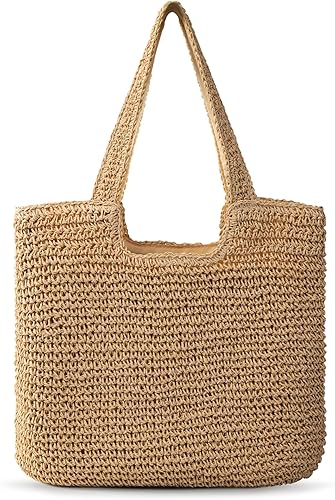 Trifabricy Beach Bags for Women, Large Beach Bag, Woven Straw Tote Bag