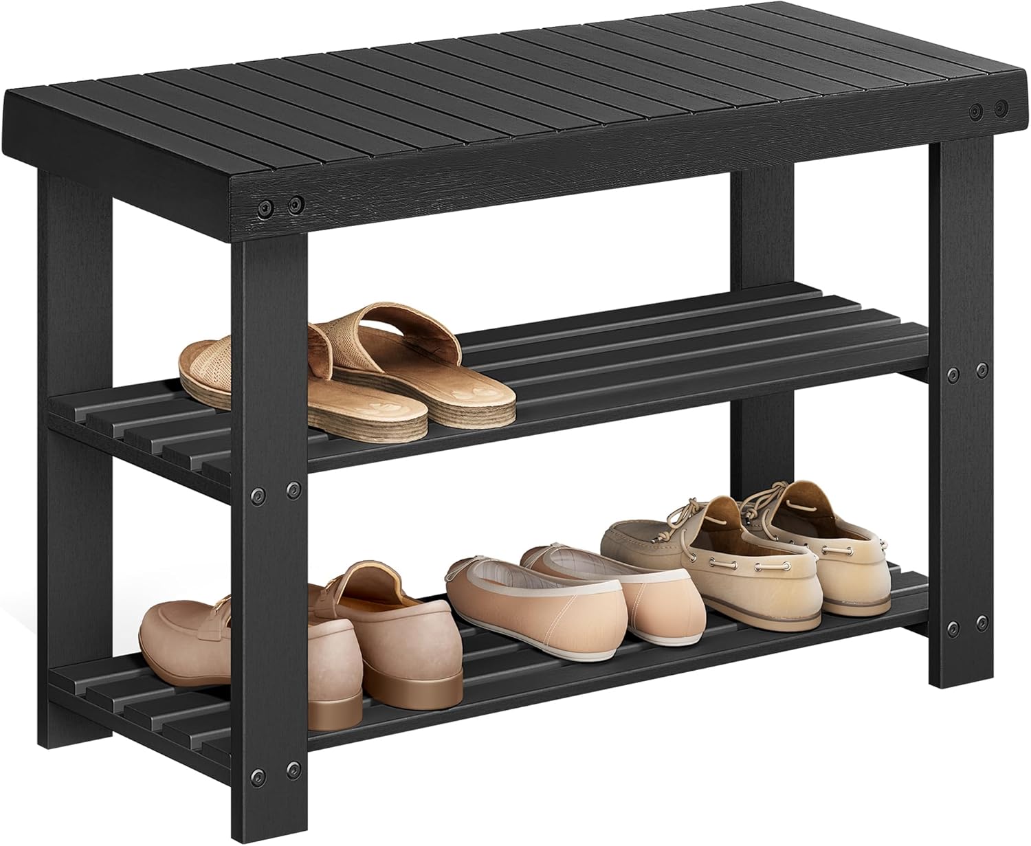 SONGMICS Bamboo Shoe Rack Bench