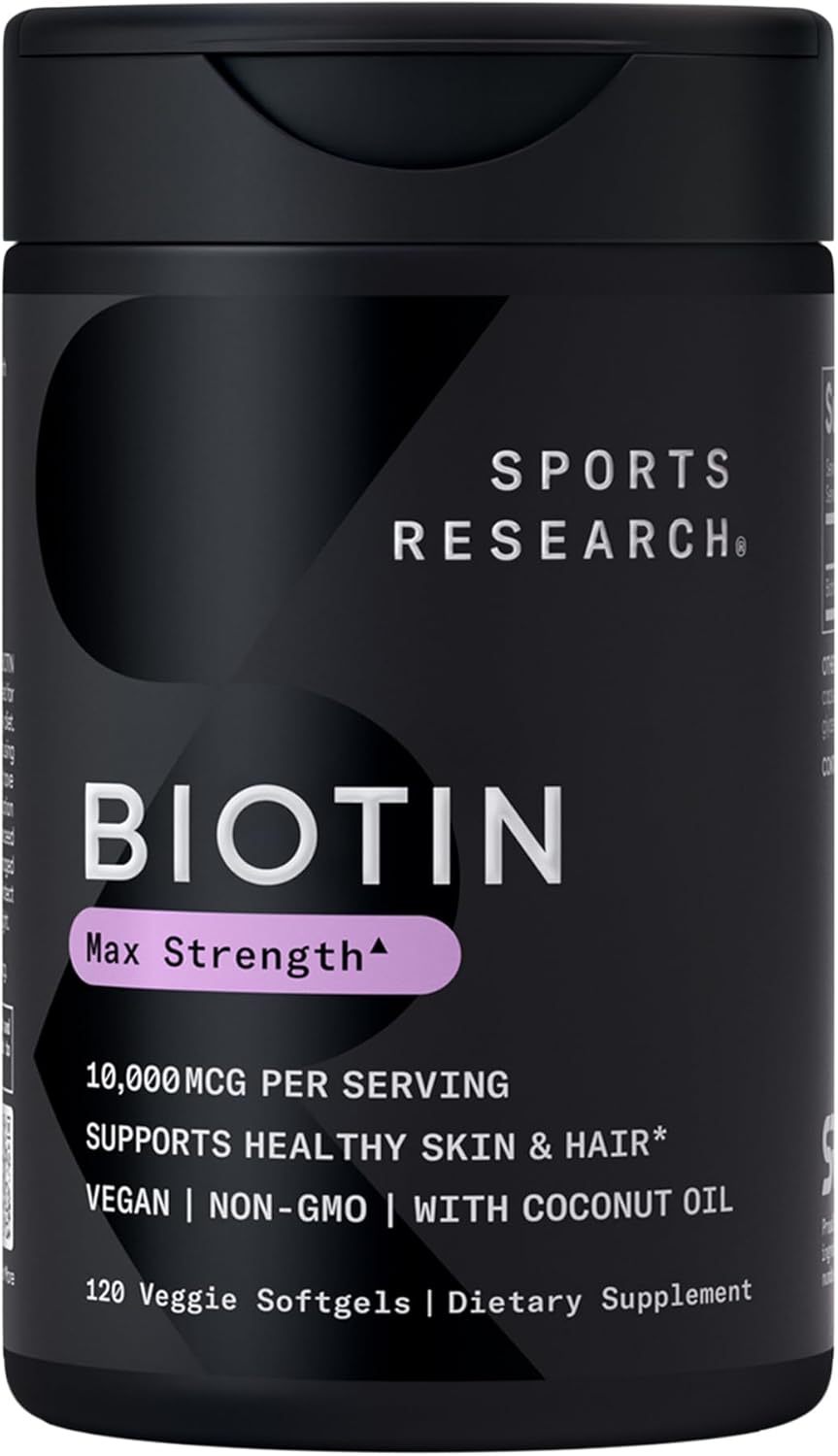 Sports Research Biotin 10,000mcg with Coconut Oil
