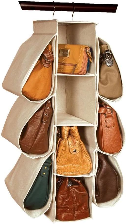 Hanging Purse and Handbag Organizer 10 Pockets