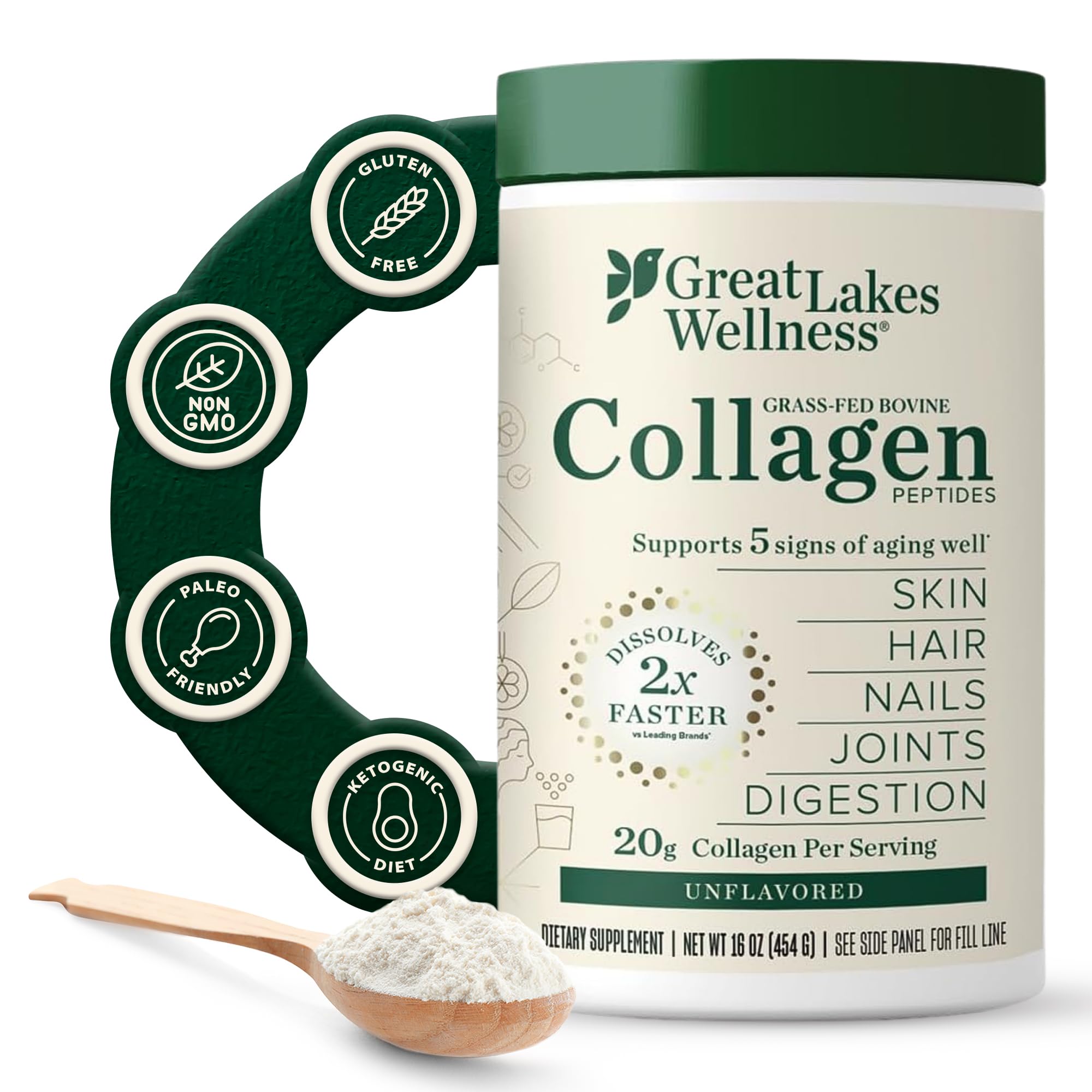 Great Lakes Wellness Collagen Peptides Powder