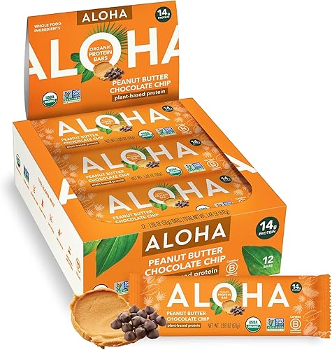 ALOHA Organic Plant Based Protein Bars — Peanut Butter Chocolate Chip